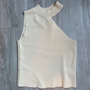 Asymmetrical cutout knit tank